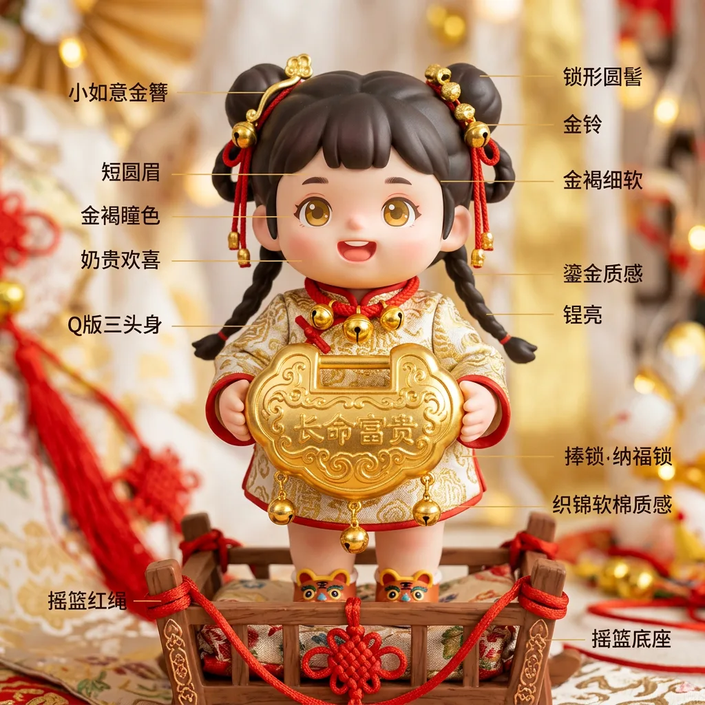 长命锁·金锁锁福 · 锁长