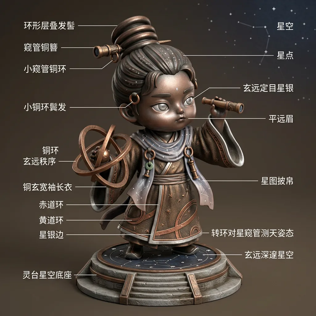 浑天仪·铜环窥星 · 仪浑